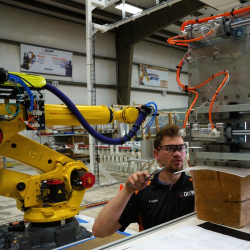 technician fixing robot
