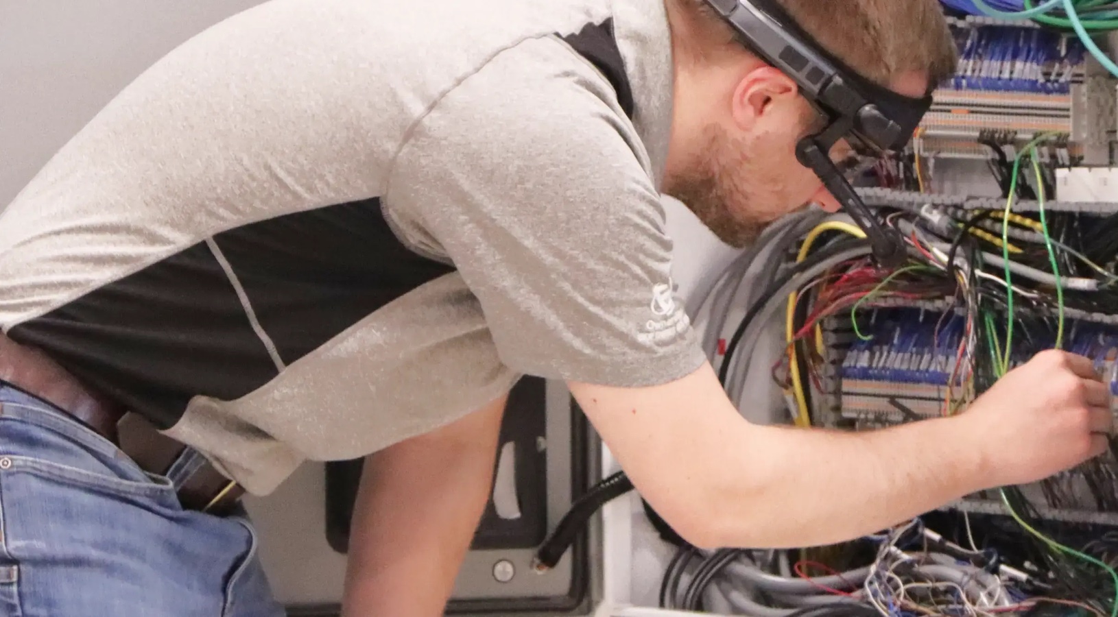 technician fixing robot