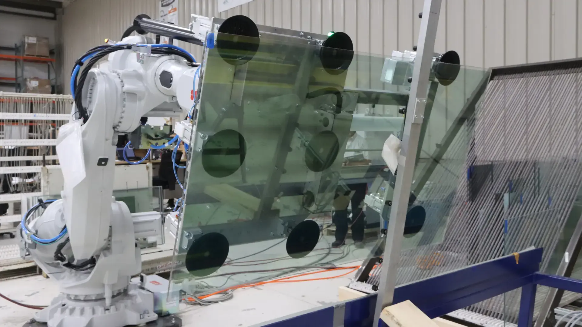 Glass Panels Pick & Place in Harp Rack